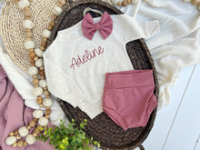 Load image into Gallery viewer, Personalized Baby Name Outfit | Oatmeal Pullover Sweatshirt - Adeline Pink
