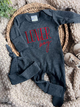 Load image into Gallery viewer, Baby Brother Outfit | Charcoal Gray Romper Valentine - Lover Boy
