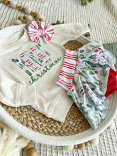 Load image into Gallery viewer, Christmas Baby Sweatshirt Set | Oatmeal Pullover Merry Christmas Holly With Stripes

