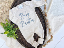 Load image into Gallery viewer, Baby Brother Outfit | Oatmeal Romper Blue
