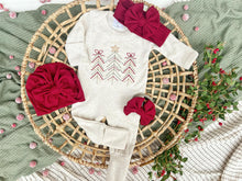 Load image into Gallery viewer, Christmas Baby Outfit | Oatmeal Romper Christmas Trees
