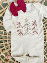 Load image into Gallery viewer, Christmas Baby Outfit | Oatmeal Romper Christmas Trees
