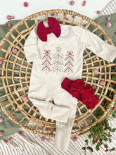Load image into Gallery viewer, Christmas Baby Outfit | Oatmeal Romper Christmas Trees
