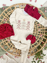 Load image into Gallery viewer, Christmas Baby Outfit | Oatmeal Romper Christmas Trees
