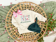 Load image into Gallery viewer, Baby Outfit | Oatmeal Pullover Sweatshirt Merry Christmas Red Green
