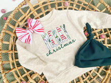 Load image into Gallery viewer, Baby Outfit | Oatmeal Pullover Sweatshirt Merry Christmas Red Green
