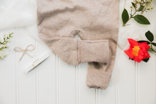 Load image into Gallery viewer, Personalized Baby Girl Outfit | Mocha Brown Romper Coral Pink Chunky Chain Custom Baby Name
