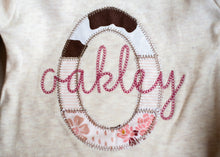 Load image into Gallery viewer, Personalized Baby Girl Outfit | Oatmeal Beige Romper Western Farm Baby Name - Oakley
