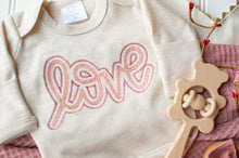 Load image into Gallery viewer, Baby Girl Outfit | Oatmeal Romper Pink Love - Valentine
