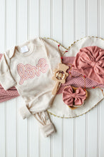 Load image into Gallery viewer, Baby Girl Outfit | Oatmeal Romper Pink Love - Valentine
