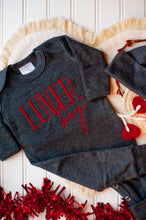 Load image into Gallery viewer, Baby Brother Outfit | Charcoal Gray Romper Valentine - Lover Boy
