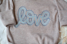 Load image into Gallery viewer, Baby Boy Outfit | Mocha Romper Blue Love - Valentine
