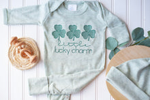 Load image into Gallery viewer, Baby Outfit | Sage Green Romper St. Patrick&#39;s Day - Little Lucky Charm
