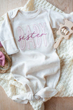 Load image into Gallery viewer, Baby Sister Outfit | Oatmeal Gown Pink Little Sister
