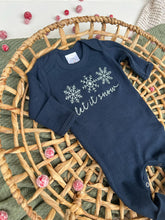 Load image into Gallery viewer, Christmas Baby Outfit | Navy Romper Let It Snow
