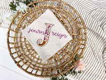 Load image into Gallery viewer, Personalized Baby Girl Outfit | Oatmeal Baby Gown Floral Pink Yellow Baby Name
