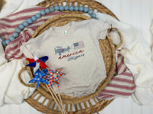 Load image into Gallery viewer, America turns 250 airplane baby tshirt bubble
