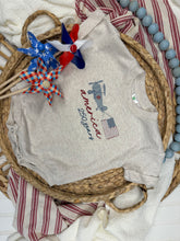 Load image into Gallery viewer, America turns 250 airplane baby tshirt bubble
