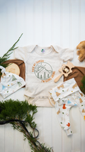 Load image into Gallery viewer, Baby Boy Outdoors Outfit | Oatmeal Beige Bodysuit - Pack My Diapers I&#39;m Going Hiking
