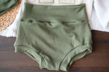 Load image into Gallery viewer, Personalized Baby Boy Outfit | Oatmeal Beige Bodysuit Green Stripes Big Letter Custom Name
