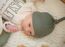 Load image into Gallery viewer, Personalized Baby Boy Outfit | Natural Cotton Romper Sage Green Baby Name
