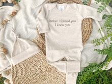 Load image into Gallery viewer, Beige Oatmeal Baby Romper | Before I Formed You I Knew You
