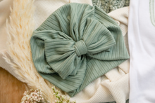 Load image into Gallery viewer, Personalized Baby Girl Outfit | White Flutter Sleeve Ruffle Romper Floral Green Baby Name
