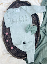 Load image into Gallery viewer, Christmas Tree Baby Outfit | Sage Green Romper
