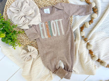 Load image into Gallery viewer, Personalized Baby Girl Outfit | Mocha Brown Romper Custom Baby Name - Elliott Elizabeth
