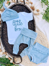 Load image into Gallery viewer, Personalized Baby Boy Outfit | White Bodysuit -Little Bro
