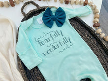 Load image into Gallery viewer, Newborn Baby Girl Outfit | Mint Romper Fearfully Wonderfully Made
