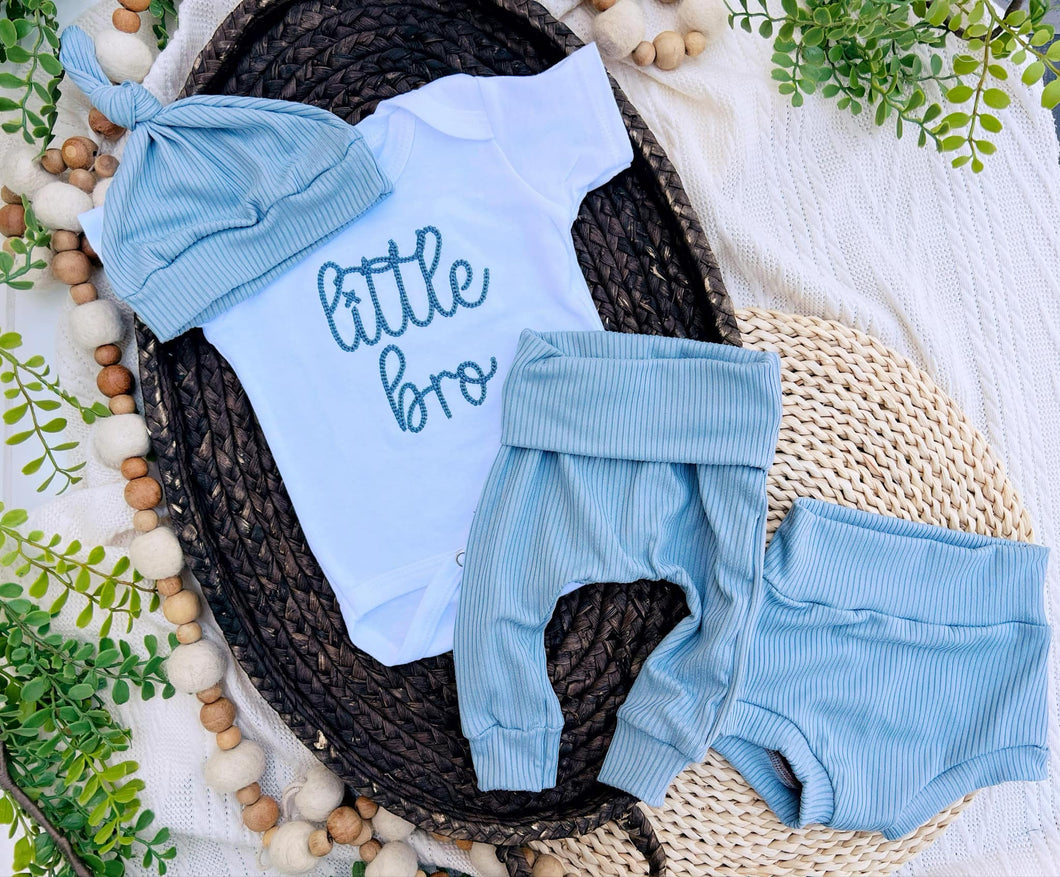 Personalized Baby Boy Outfit | White Bodysuit -Little Bro