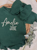 Personalized Green Baby Girl Christmas Sweater Romper