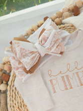 Load image into Gallery viewer, Baby Girl Outfit | Hello Pumpkin Oatmeal Bodysuit - Fall Baby
