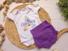 Load image into Gallery viewer, Personalized Baby Girl Outfit, Custom Baby Name Outfit, Going Home Outfit Hospital Purple Baby Shower Gift Idea First Birthday Outfit
