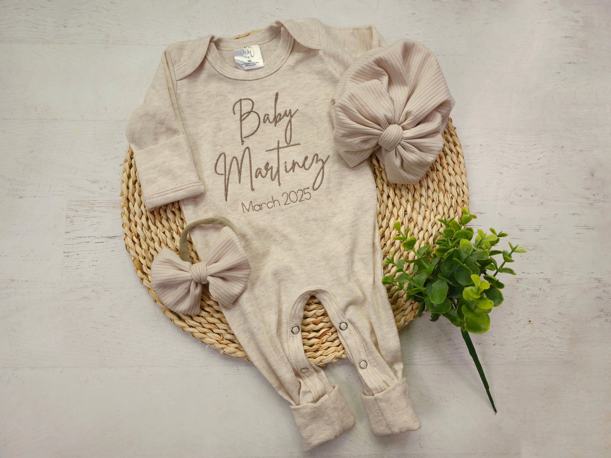 Neutral Baby Personalised Baby Coming Home Outfit Newborn Hospital