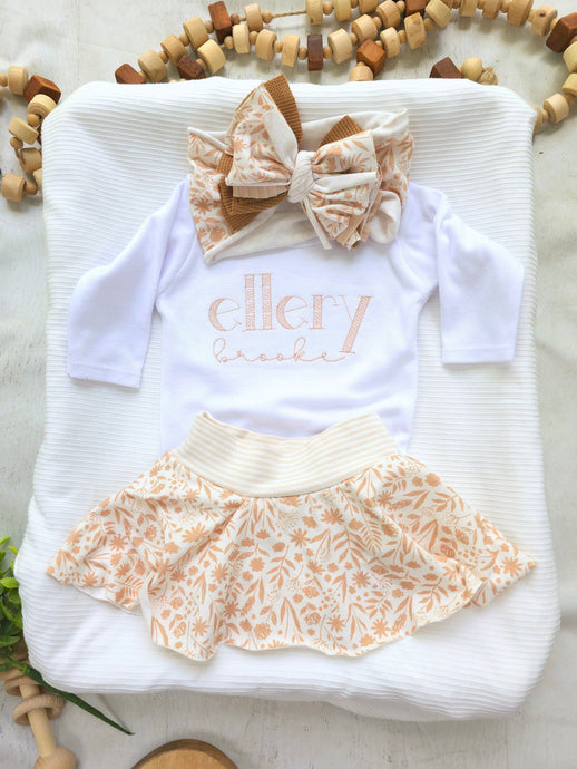 Personalized Fall Newborn Baby Girl Outfit,custom name girl, coming home outfit for baby girl, baby girl outfit, hospital outfit girl autumn