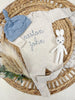 Personalized Neutral Newborn Baby Outfit | Oatmeal Baby Romper Tan Baby Name