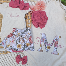 Load image into Gallery viewer, Personalized Baby Girl Outfit | Oatmeal Beige Bodysuit  Pink Baby Name
