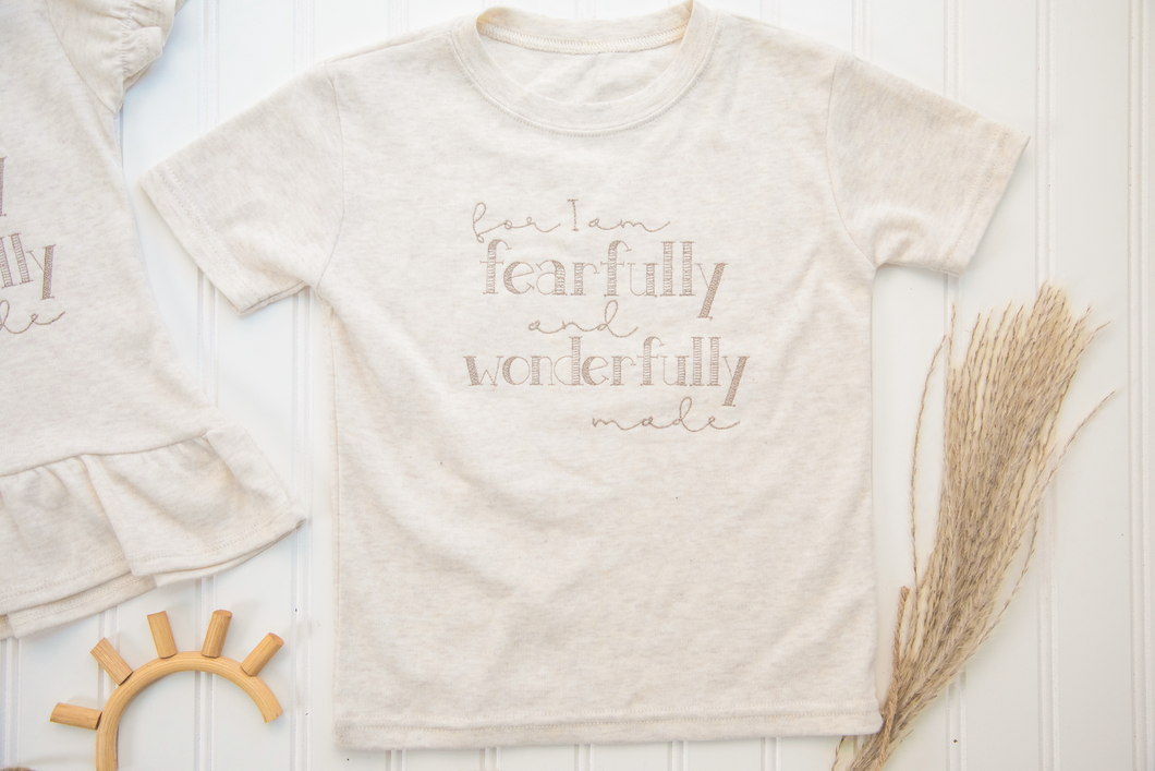 Kid Shirt | Oatmeal Shirt - Matching Sibling Shirts Fearfully and Wonderfully Made