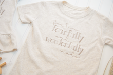 Load image into Gallery viewer, Kid Shirt | Oatmeal Shirt - Matching Sibling Shirts Fearfully and Wonderfully Made
