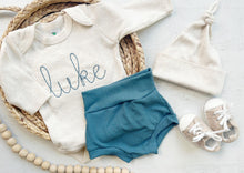 Load image into Gallery viewer, personalized baby boy shower outfit
