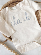 Load image into Gallery viewer, Personalized green and beige newborn outfit,custom name boy girl, coming home outfit for baby boy, baby girl outfit, hospital outfit for boy
