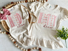 Load image into Gallery viewer, Personalized big sister shirt, big brother, baby outfits, matching sibling shirts, hospital outfits custom embroidery cousin crew shirt
